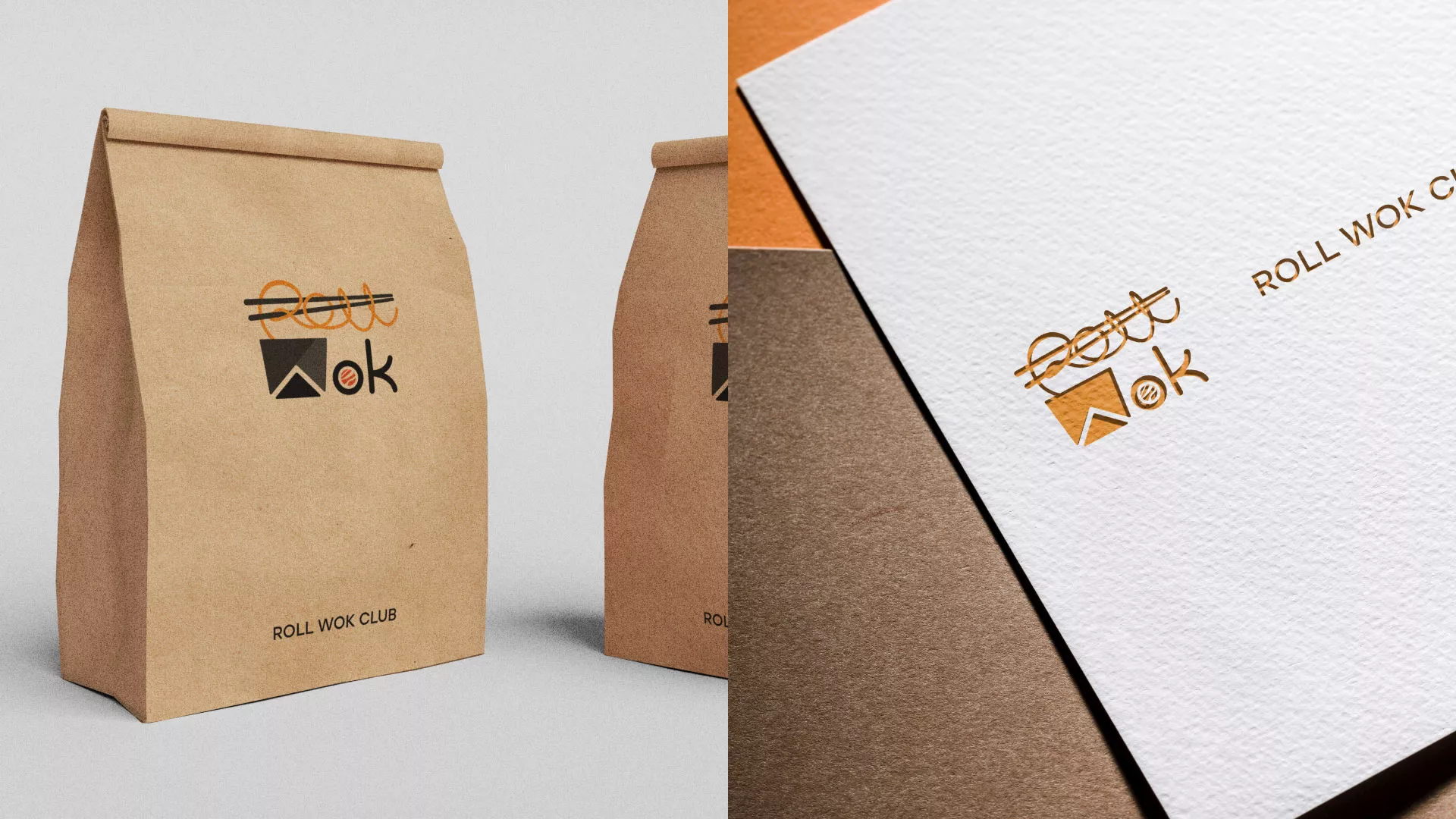 Разработка логотипа суши-бара «Roll Wok Club» в Кусе